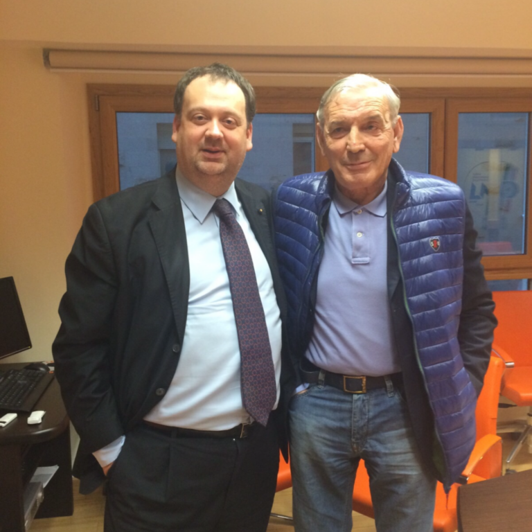 Luca Silvestrone con Gigi Riva